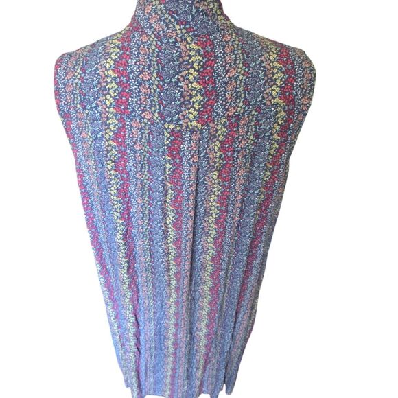 L.L. Bean Blue and Purple Sleeveless Midi Dress - Picture 7 of 10